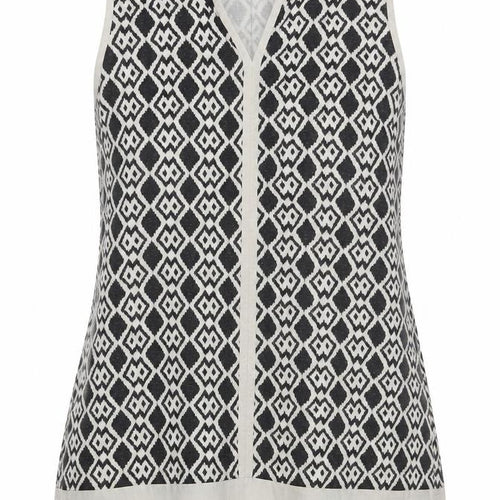 Kaleidoscope Womens Multicoloured Geometric Cotton Tunic Tank Size 14 V-Neck