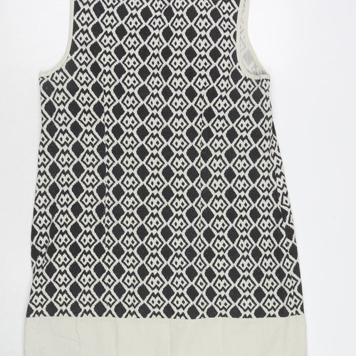 Kaleidoscope Womens Multicoloured Geometric Cotton Tunic Tank Size 14 V-Neck