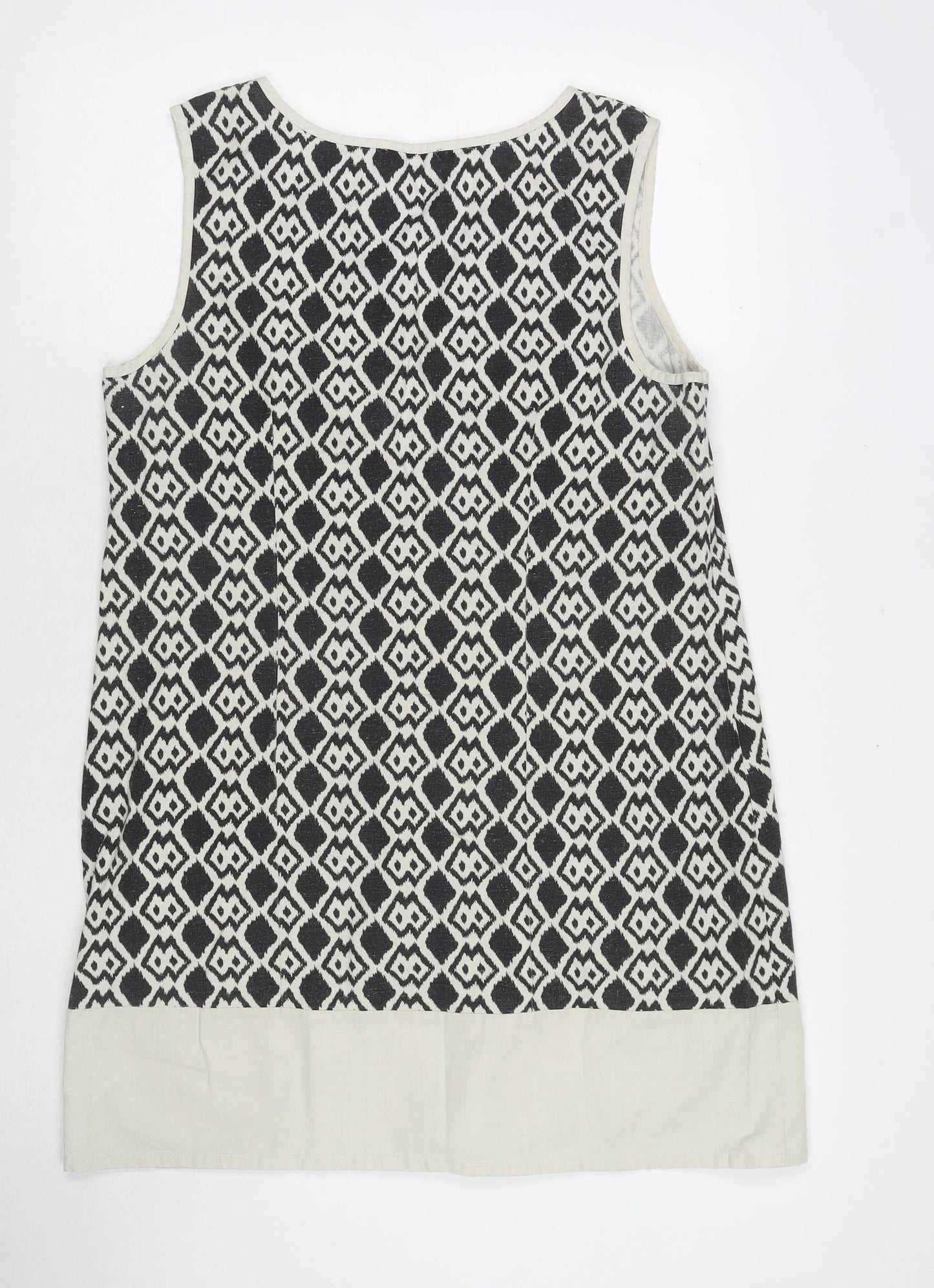 Kaleidoscope Womens Multicoloured Geometric Cotton Tunic Tank Size 14 V-Neck