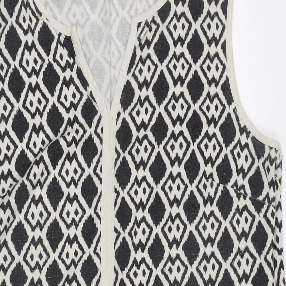 Kaleidoscope Womens Multicoloured Geometric Cotton Tunic Tank Size 14 V-Neck