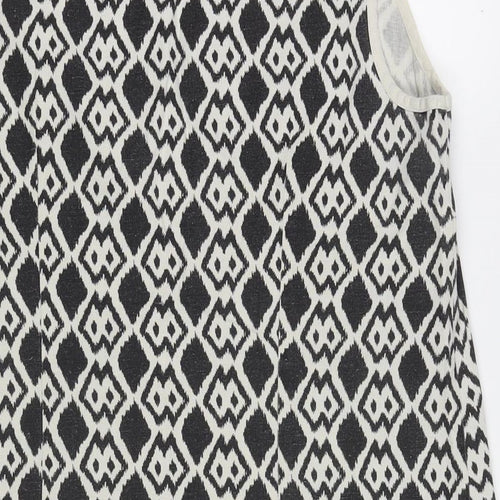 Kaleidoscope Womens Multicoloured Geometric Cotton Tunic Tank Size 14 V-Neck