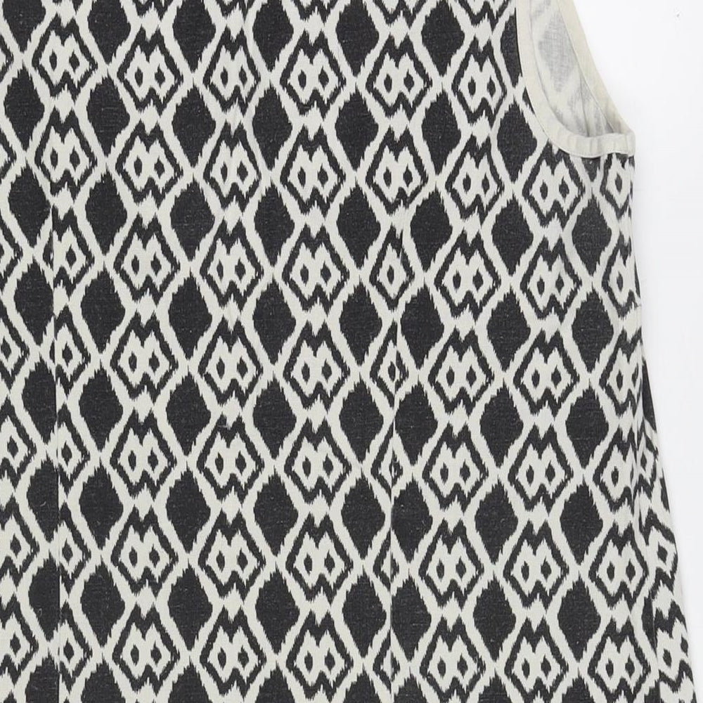 Kaleidoscope Womens Multicoloured Geometric Cotton Tunic Tank Size 14 V-Neck