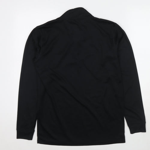 Campri Womens Black Polyester Pullover T-Shirt Size M Mock Neck Pullover