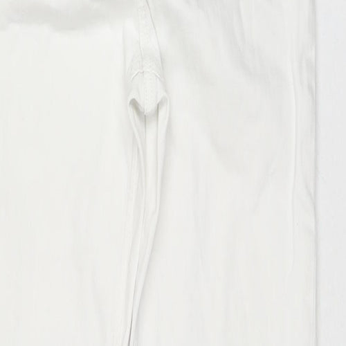 Marks and Spencer Womens White Cotton Skinny Jeans Size 12 L31 in Regular Zip