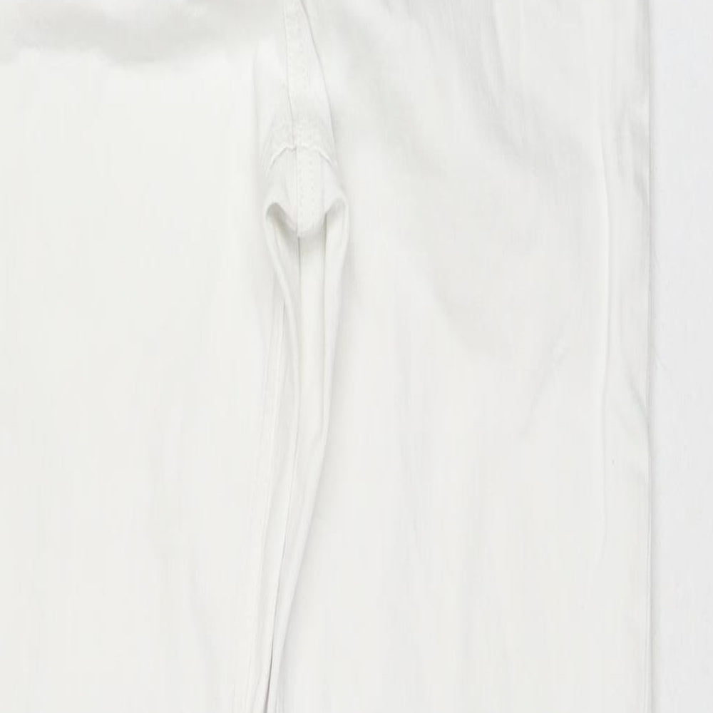 Marks and Spencer Womens White Cotton Skinny Jeans Size 12 L31 in Regular Zip
