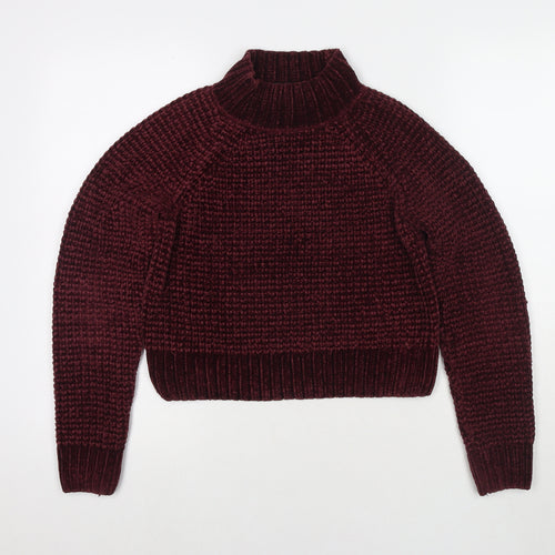 Divided by H&M Womens Purple Round Neck Polyester Pullover Jumper Size XS