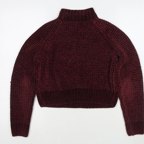 Divided by H&M Womens Purple Round Neck Polyester Pullover Jumper Size XS