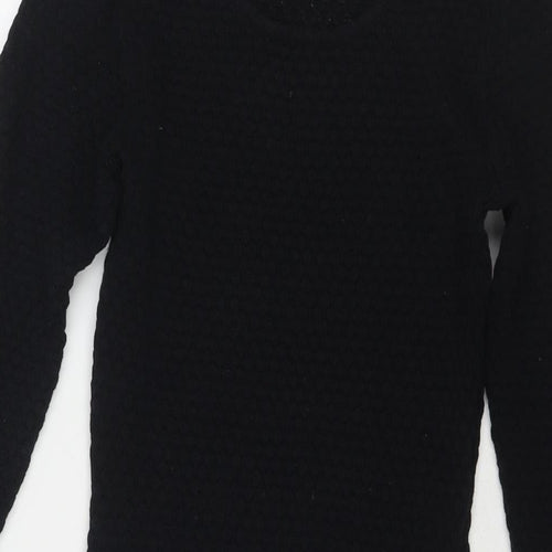 Dorothy Perkins Womens Black Cotton Jumper Dress Size 6 Round Neck Pullover