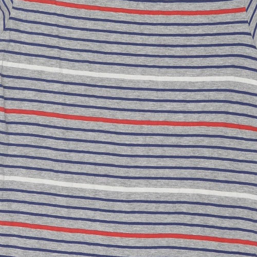 Divided by H&M Womens Grey Striped Cotton T-Shirt Dress Size 14 Round Neck Pullover