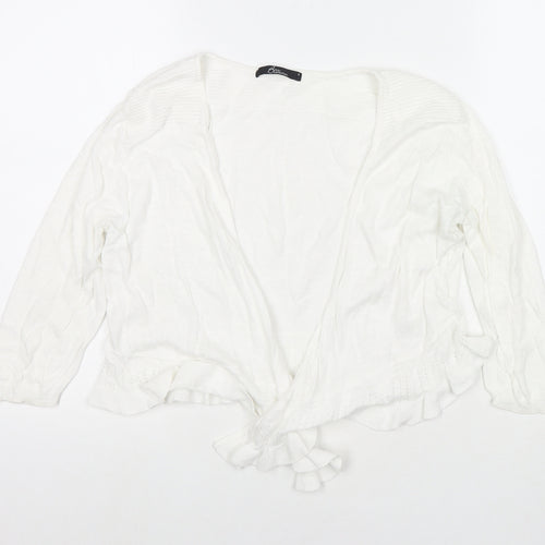 Bonmarché Womens White V-Neck Viscose Cape Jumper Size S
