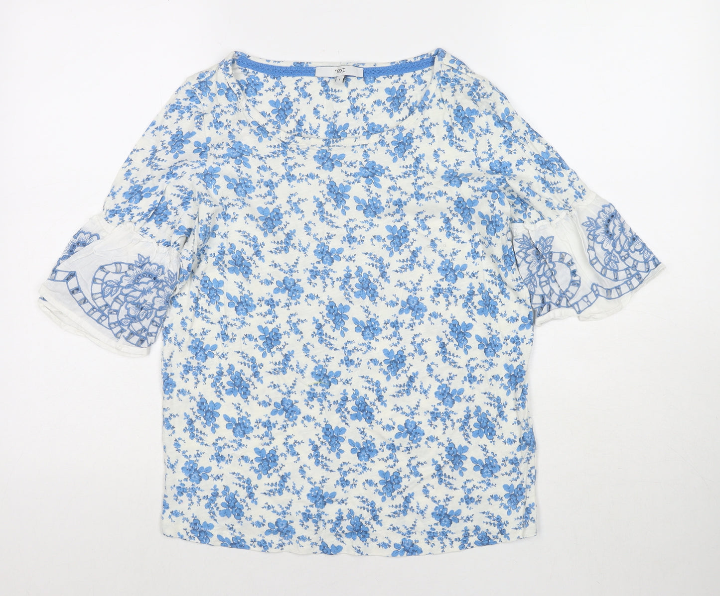 NEXT Womens Multicoloured Floral Cotton Basic T-Shirt Size 8 Round Neck