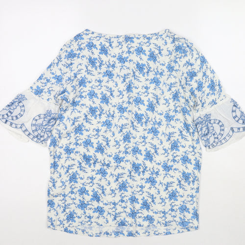 NEXT Womens Multicoloured Floral Cotton Basic T-Shirt Size 8 Round Neck