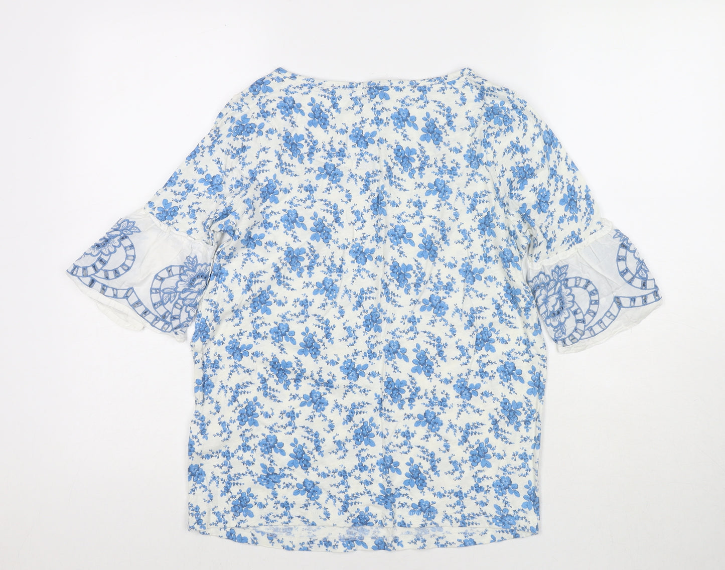 NEXT Womens Multicoloured Floral Cotton Basic T-Shirt Size 8 Round Neck