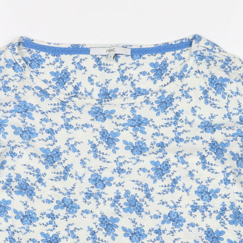 NEXT Womens Multicoloured Floral Cotton Basic T-Shirt Size 8 Round Neck