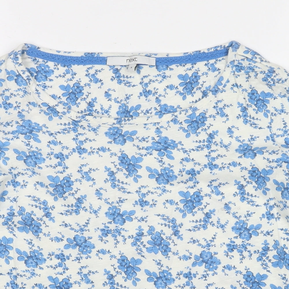 NEXT Womens Multicoloured Floral Cotton Basic T-Shirt Size 8 Round Neck