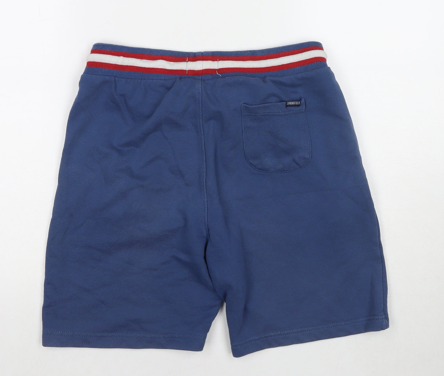 Springfield Mens Blue Cotton Sweat Shorts Size M L7 in Regular Drawstring