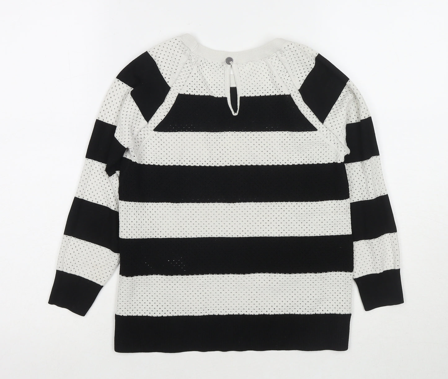 Karen Millen Womens Multicoloured Round Neck Striped Viscose Pullover Jumper Size S