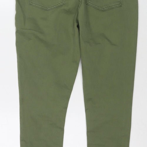 Denim & Co. Girls Green Cotton Skinny Jeans Size 13-14 Years L26 in Regular Zip