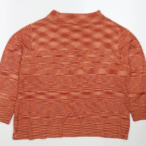 Klass Womens Orange V-Neck Viscose Pullover Jumper Size XL