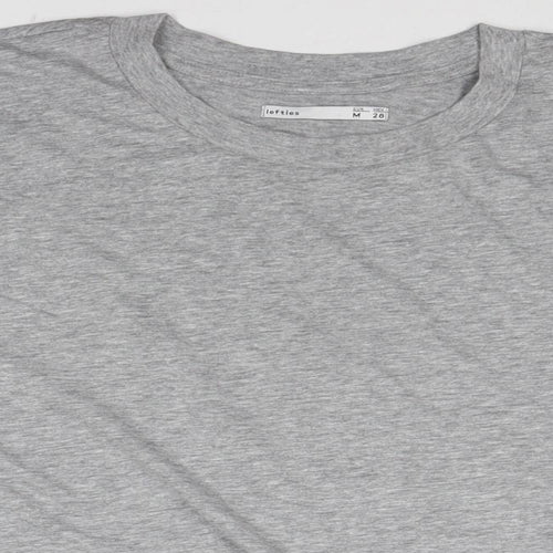 Lefties Womens Grey Polyester Cropped T-Shirt Size M Round Neck