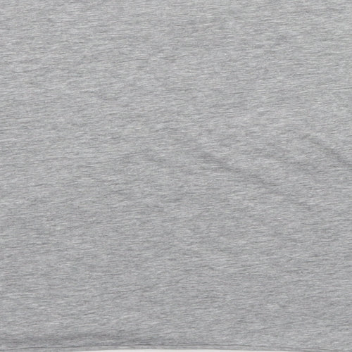 Lefties Womens Grey Polyester Cropped T-Shirt Size M Round Neck
