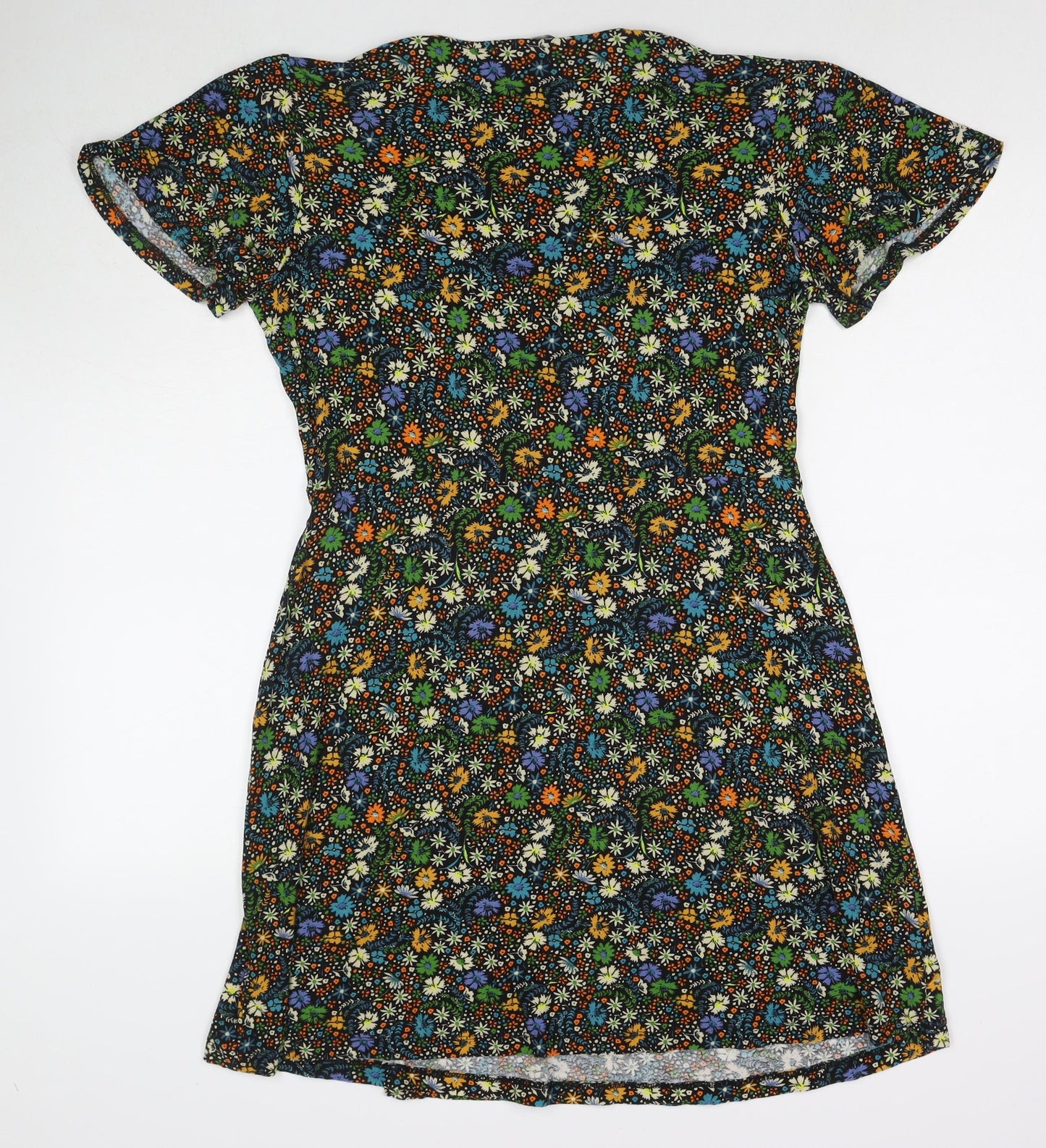 NEXT Womens Multicoloured Floral Viscose A-Line Size 12 Round Neck Pullover