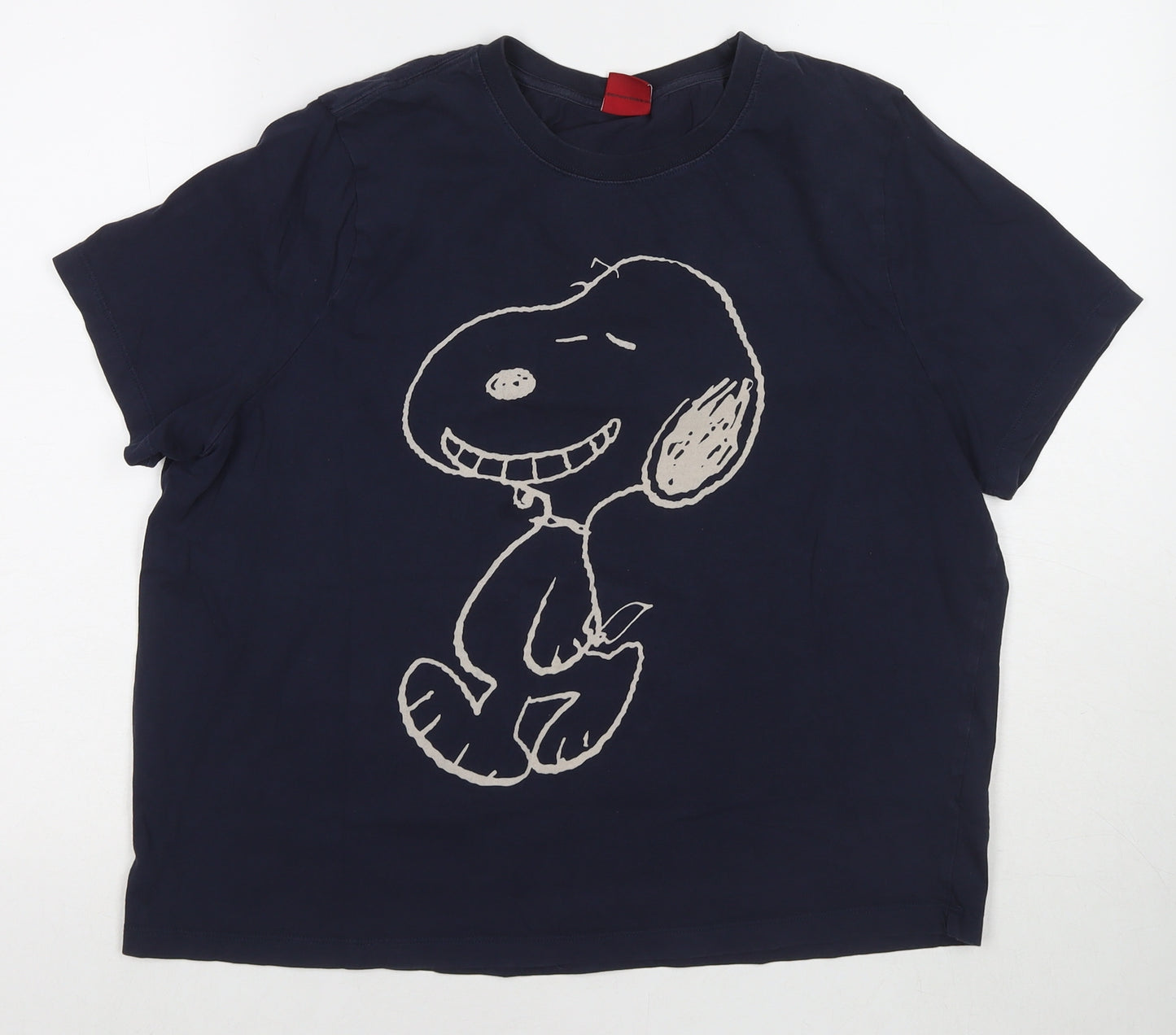 Peanuts Womens Blue Cotton Basic T-Shirt Size 16 Round Neck - Snoopy Peanuts