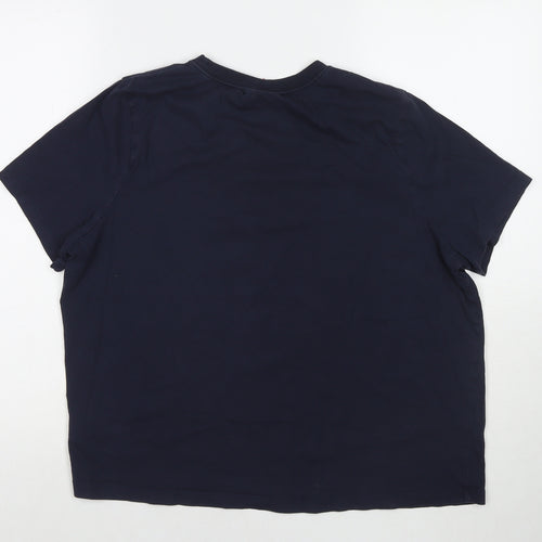 Peanuts Womens Blue Cotton Basic T-Shirt Size 16 Round Neck - Snoopy Peanuts
