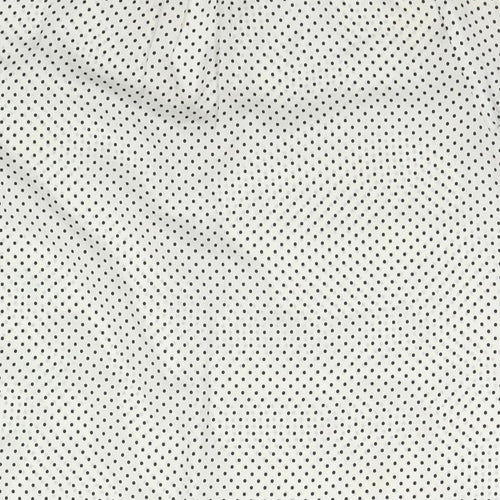 Marks and Spencer Womens White Polka Dot Polyester Basic Blouse Size 12 Round Neck