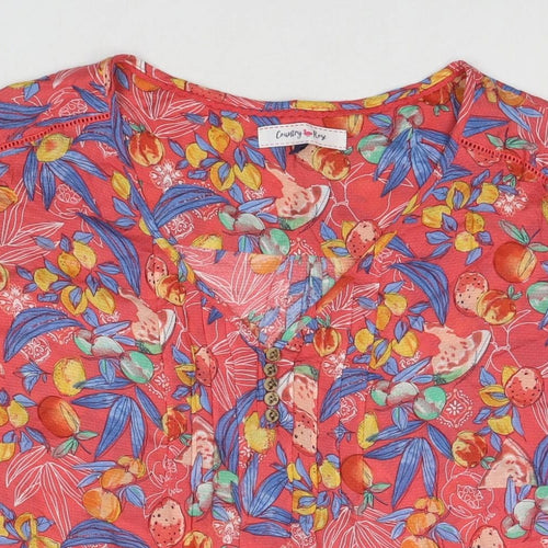 Country Rose Soap Co. Womens Multicoloured Floral Viscose Basic T-Shirt Size 22 Round Neck