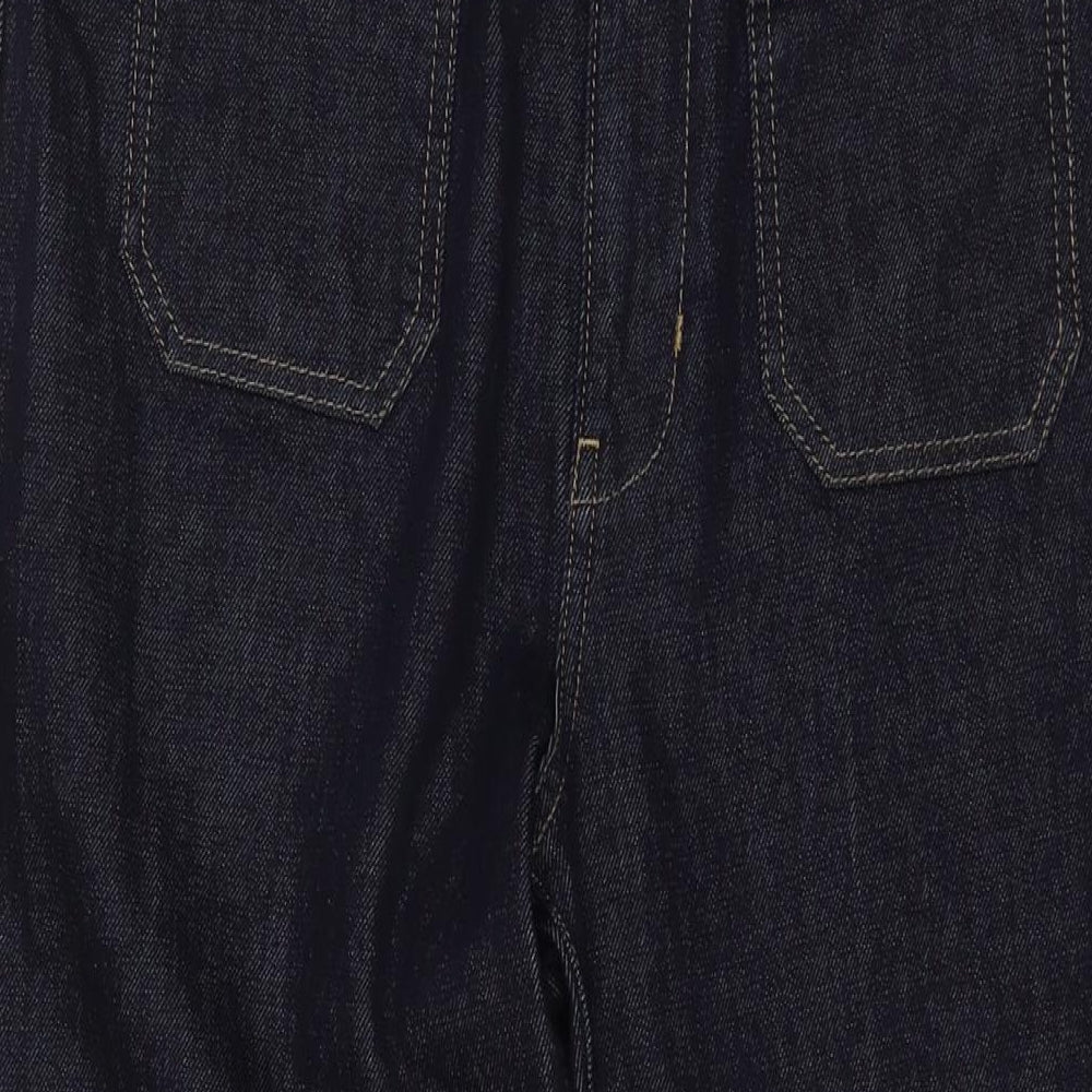 Marks and Spencer Womens Blue Cotton Flared Jeans Size 16 L30 in Regular Zip