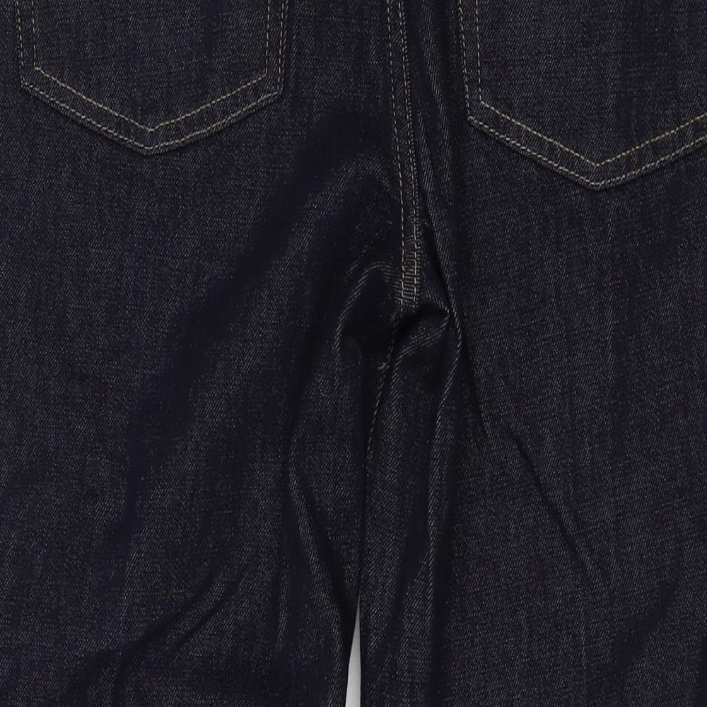 Marks and Spencer Womens Blue Cotton Flared Jeans Size 16 L30 in Regular Zip