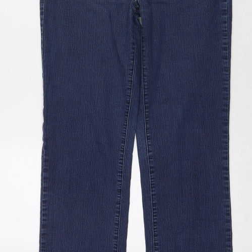 TU Womens Blue Cotton Straight Jeans Size 10 L32 in Regular Zip