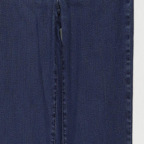 TU Womens Blue Cotton Straight Jeans Size 10 L32 in Regular Zip