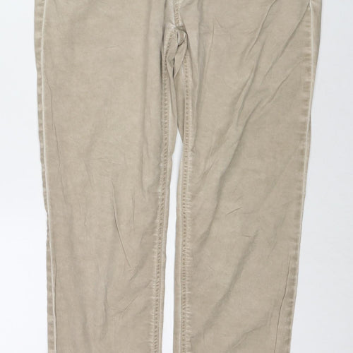 EDC Womens Brown Cotton Trousers Size 8 L30 in Regular Zip