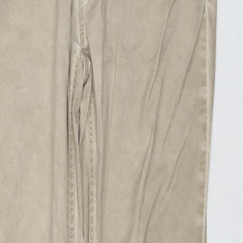 EDC Womens Brown Cotton Trousers Size 8 L30 in Regular Zip