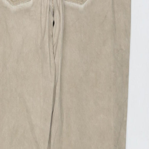 EDC Womens Brown Cotton Trousers Size 8 L30 in Regular Zip