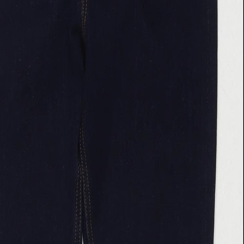 Marks and Spencer Womens Blue Cotton Skinny Jeans Size 14 L29 in Regular Zip