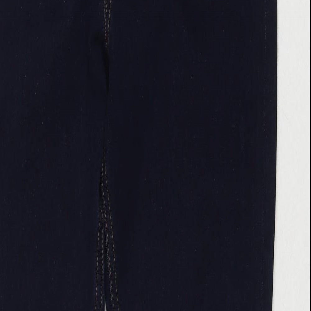 Marks and Spencer Womens Blue Cotton Skinny Jeans Size 14 L29 in Regular Zip