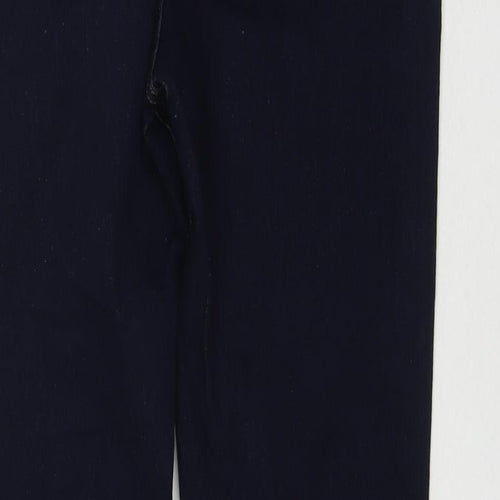 Marks and Spencer Womens Blue Cotton Skinny Jeans Size 14 L29 in Regular Zip