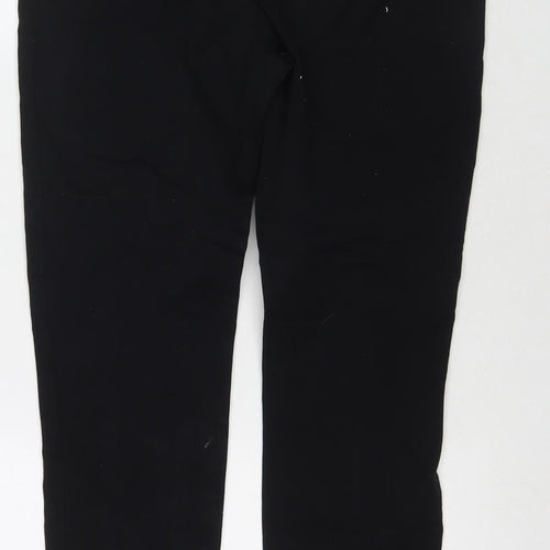 Marks and Spencer Womens Black Polyester Blend Trousers Size 32 in L29 in Regular