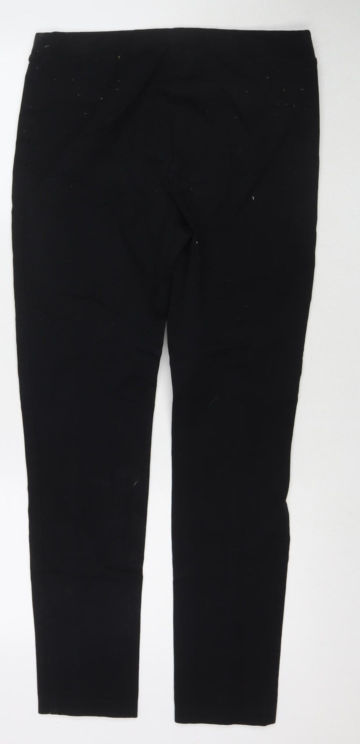 Marks and Spencer Womens Black Polyester Blend Trousers Size 32 in L29 in Regular