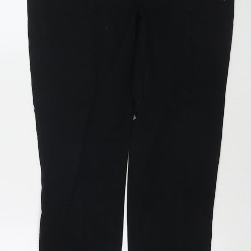 Marks and Spencer Womens Black Polyester Blend Trousers Size 32 in L29 in Regular
