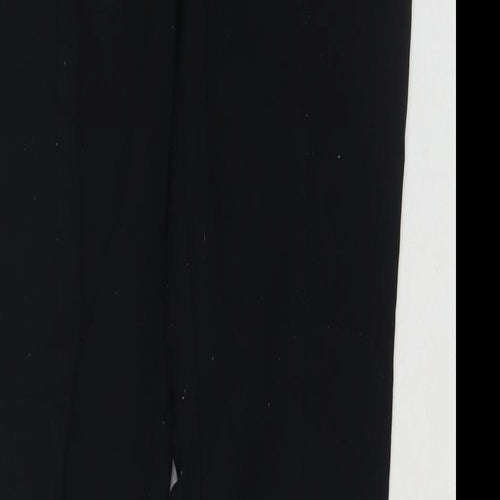 Marks and Spencer Womens Black Polyester Blend Trousers Size 32 in L29 in Regular