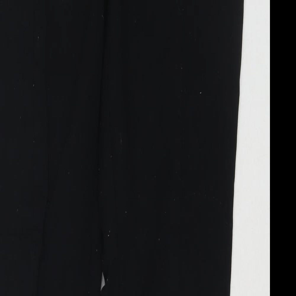 Marks and Spencer Womens Black Polyester Blend Trousers Size 32 in L29 in Regular