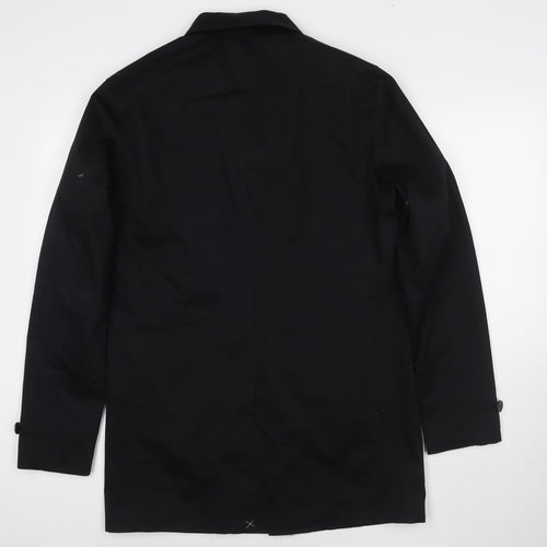 Marks and Spencer Mens Black Overcoat Jacket Size S Button