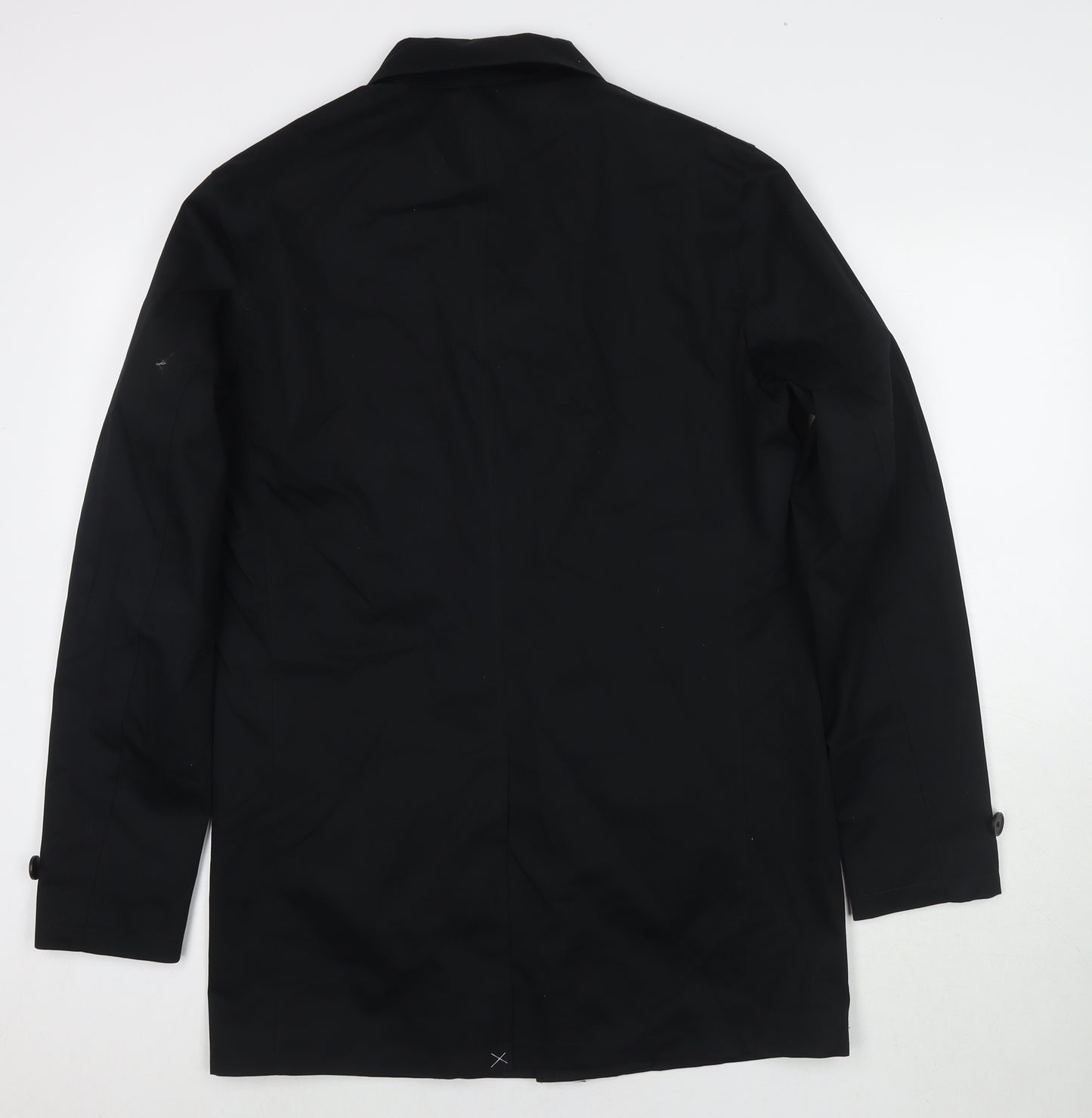 Marks and Spencer Mens Black Overcoat Jacket Size S Button