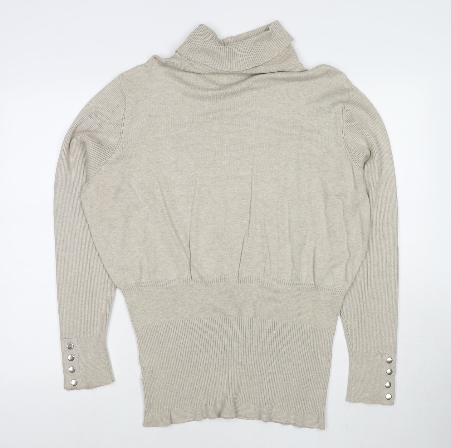 Addition Elle Womens Beige Roll Neck Rayon Pullover Jumper Size 3XL