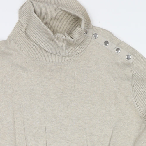 Addition Elle Womens Beige Roll Neck Rayon Pullover Jumper Size 3XL