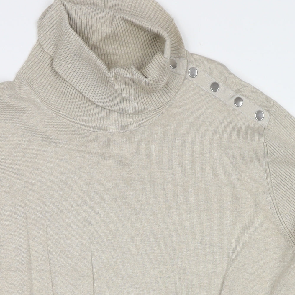 Addition Elle Womens Beige Roll Neck Rayon Pullover Jumper Size 3XL